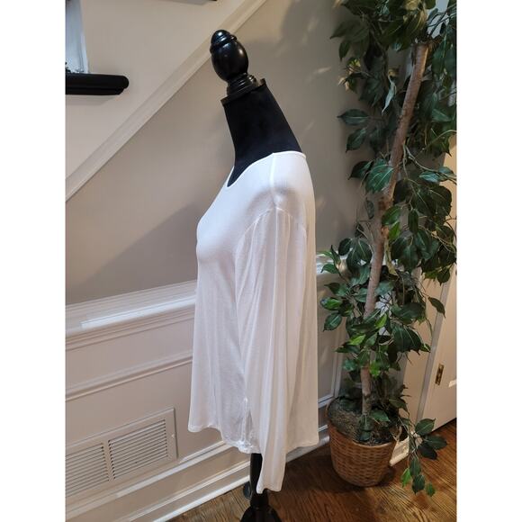 Chicos Top Women's Size L White Stretch Rayon Spandex Long Sleeve Knit Blouse - Picture 6 of 12